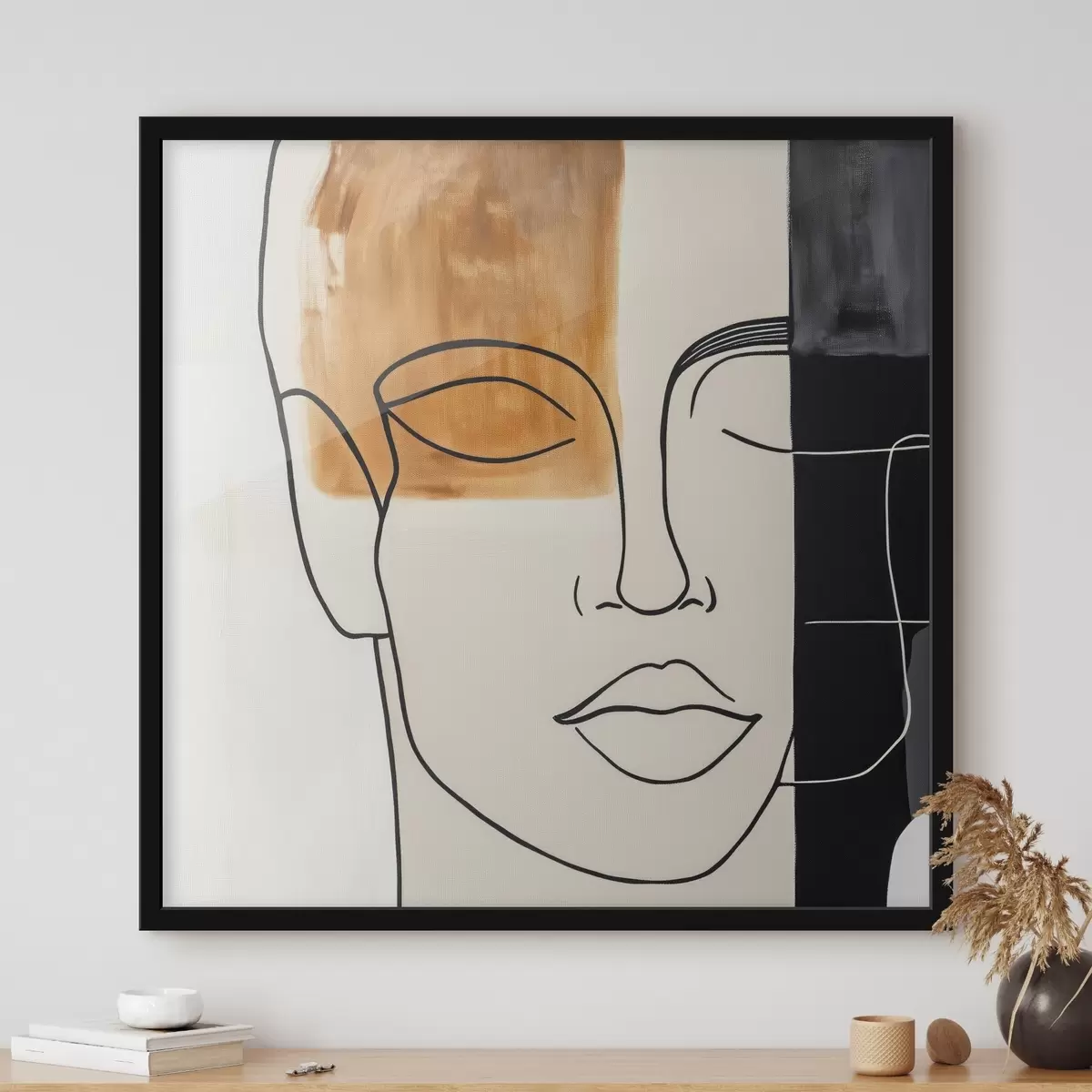 Plakat Minimalistyczny abstrakcyjny portret f45986