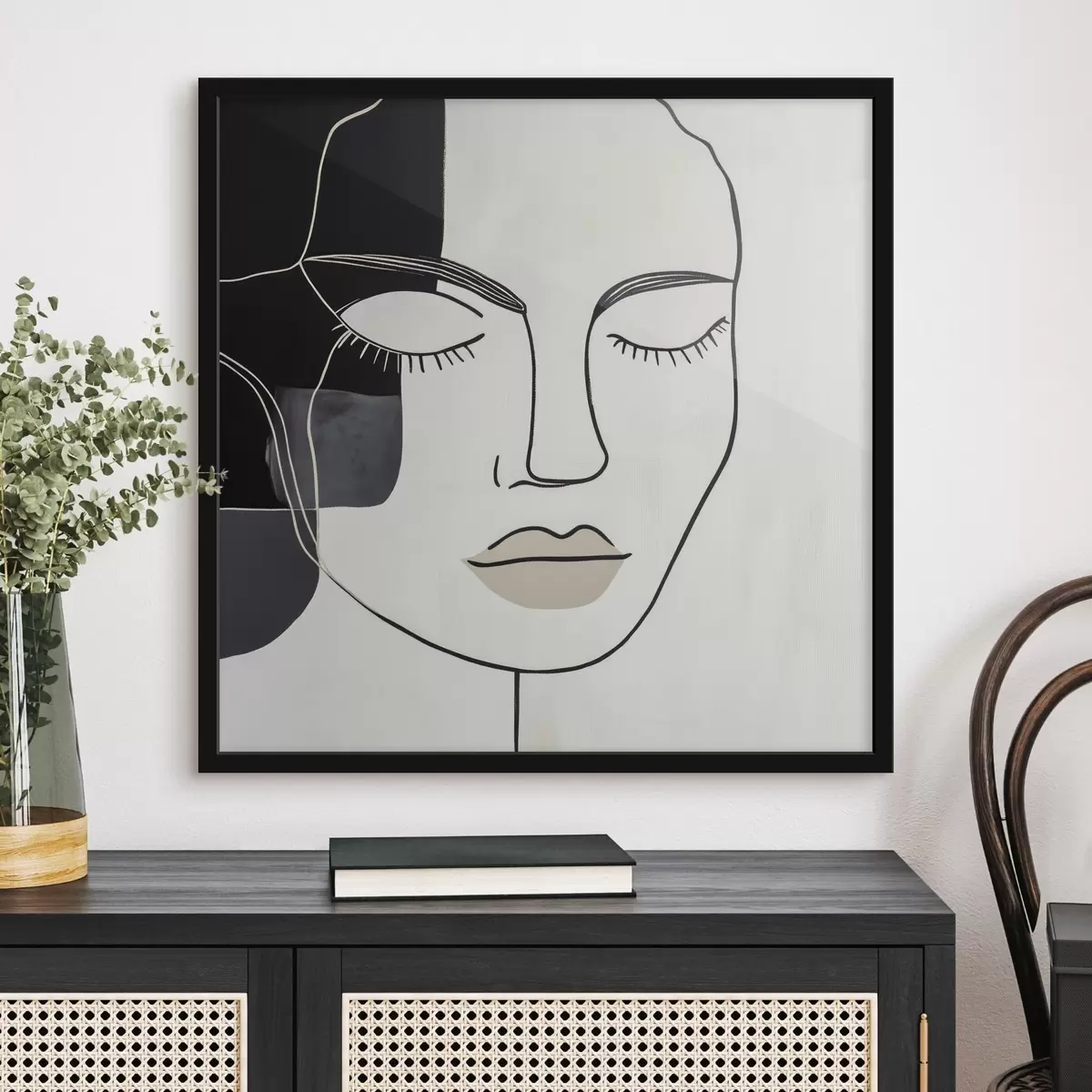 Plakat Minimalistyczny abstrakcyjny portret f45987