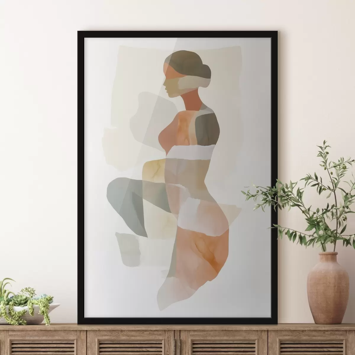 Plakat Abstrakcyjna sylwetka kobiety f45992