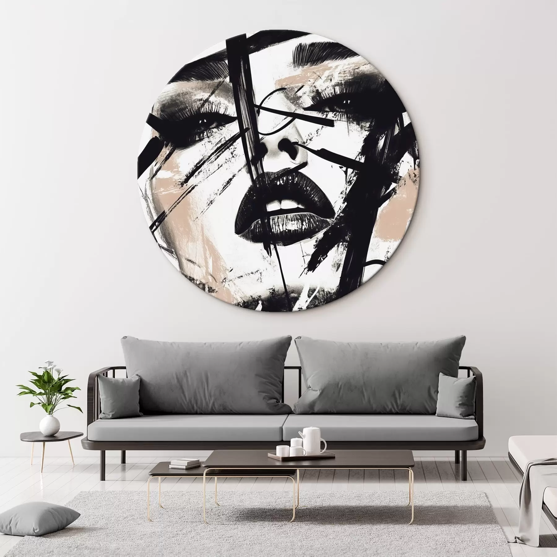 Obraz Abstrakcyjny portret kobiety w stylu graffiti r45777