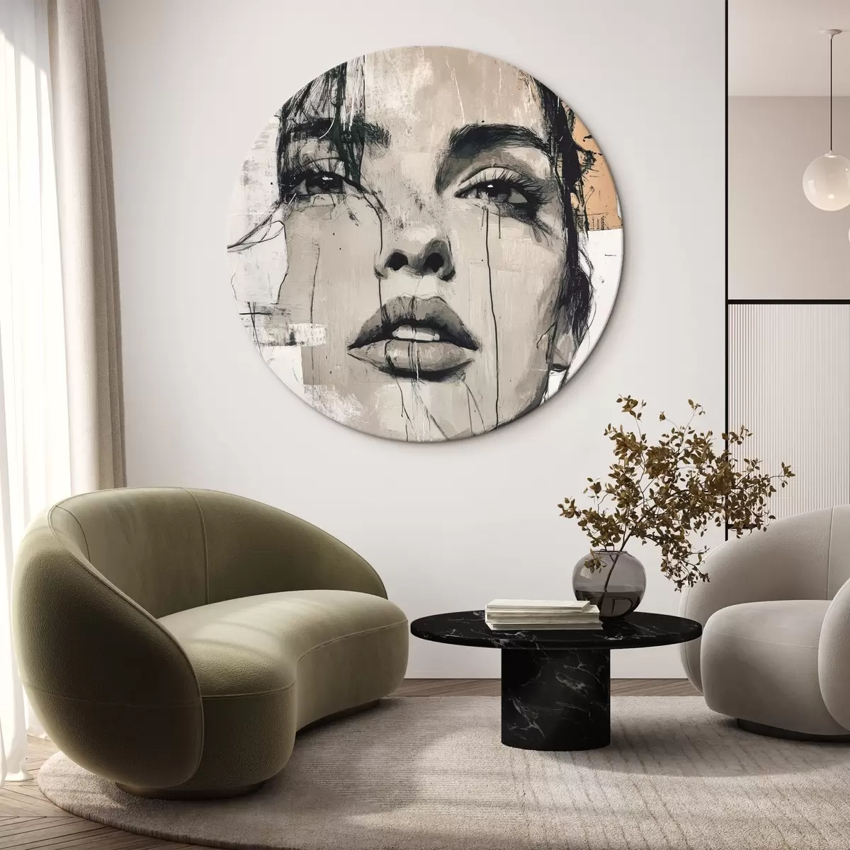 Okrągłe obrazy Portret kobiety r45778