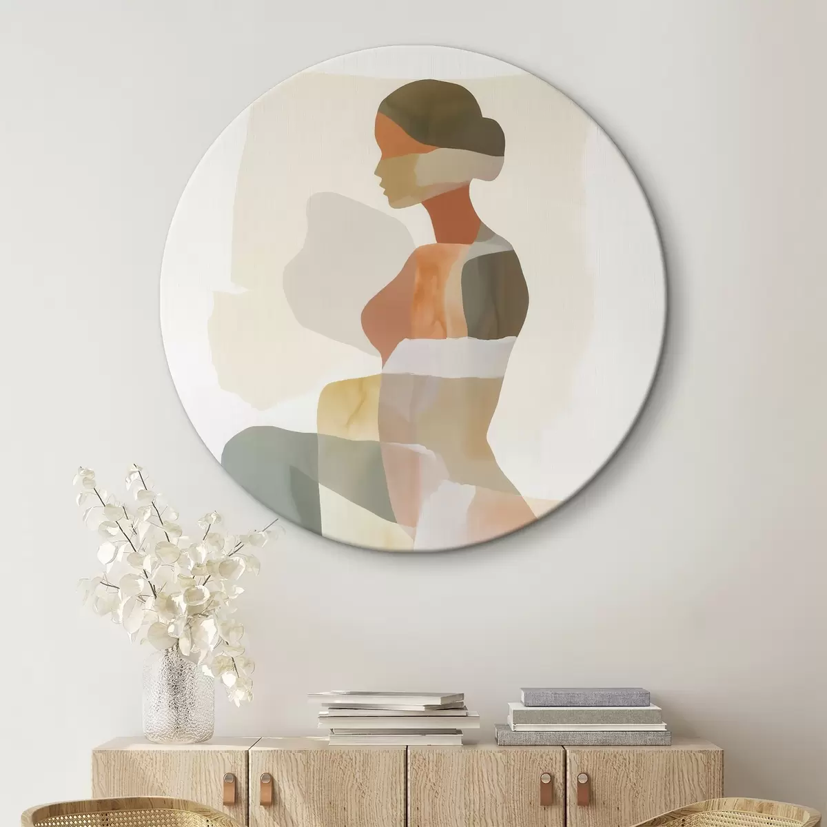 Okrągłe obrazy Abstrakcyjna sylwetka kobiety r45992