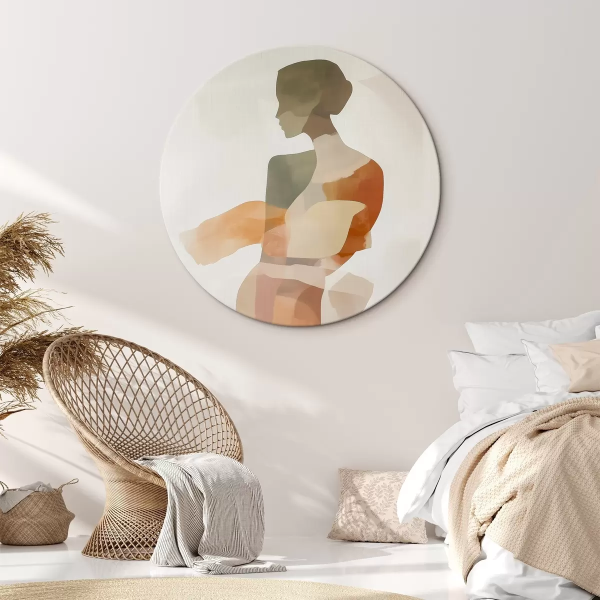 Okrągłe obrazy Abstrakcyjna sylwetka kobiety r45993