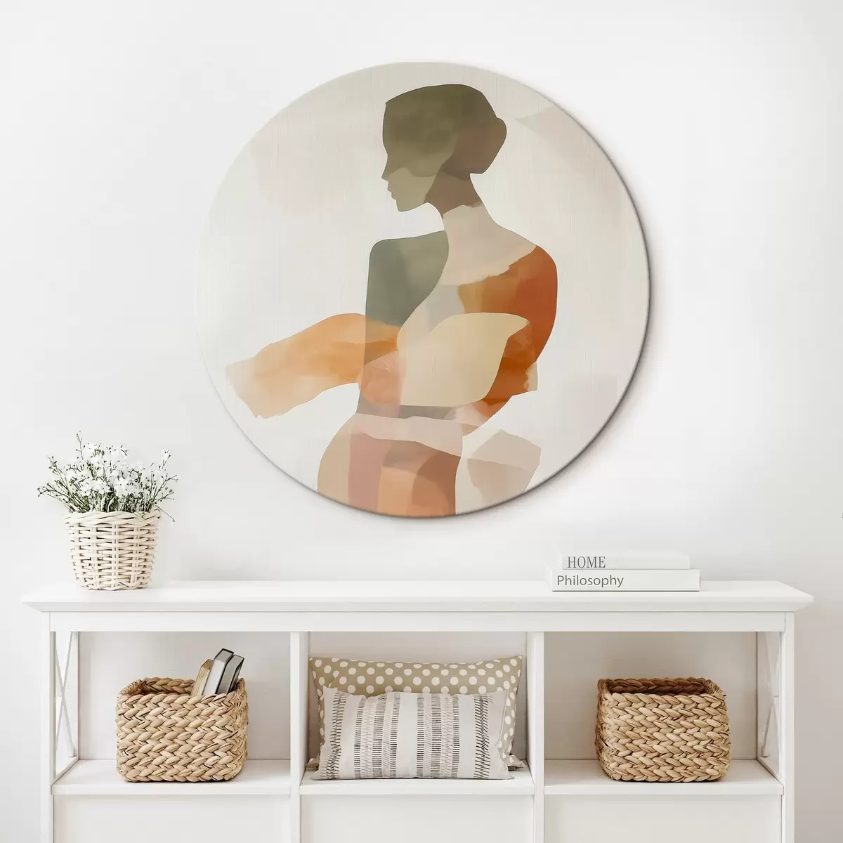 Okrągłe obrazy Abstrakcyjna sylwetka kobiety r45993