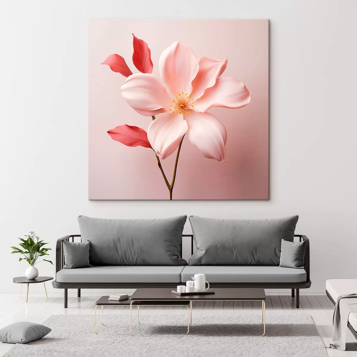 Obraz Różowa magnolia w minimalistycznym stylu s45735