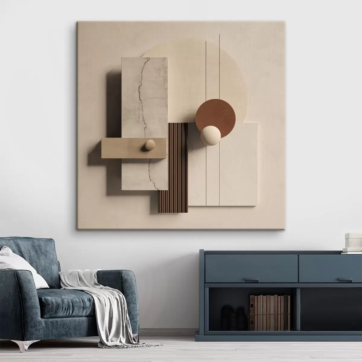 Obraz Geometryczna równowaga w stylu minimalistycznym s45855