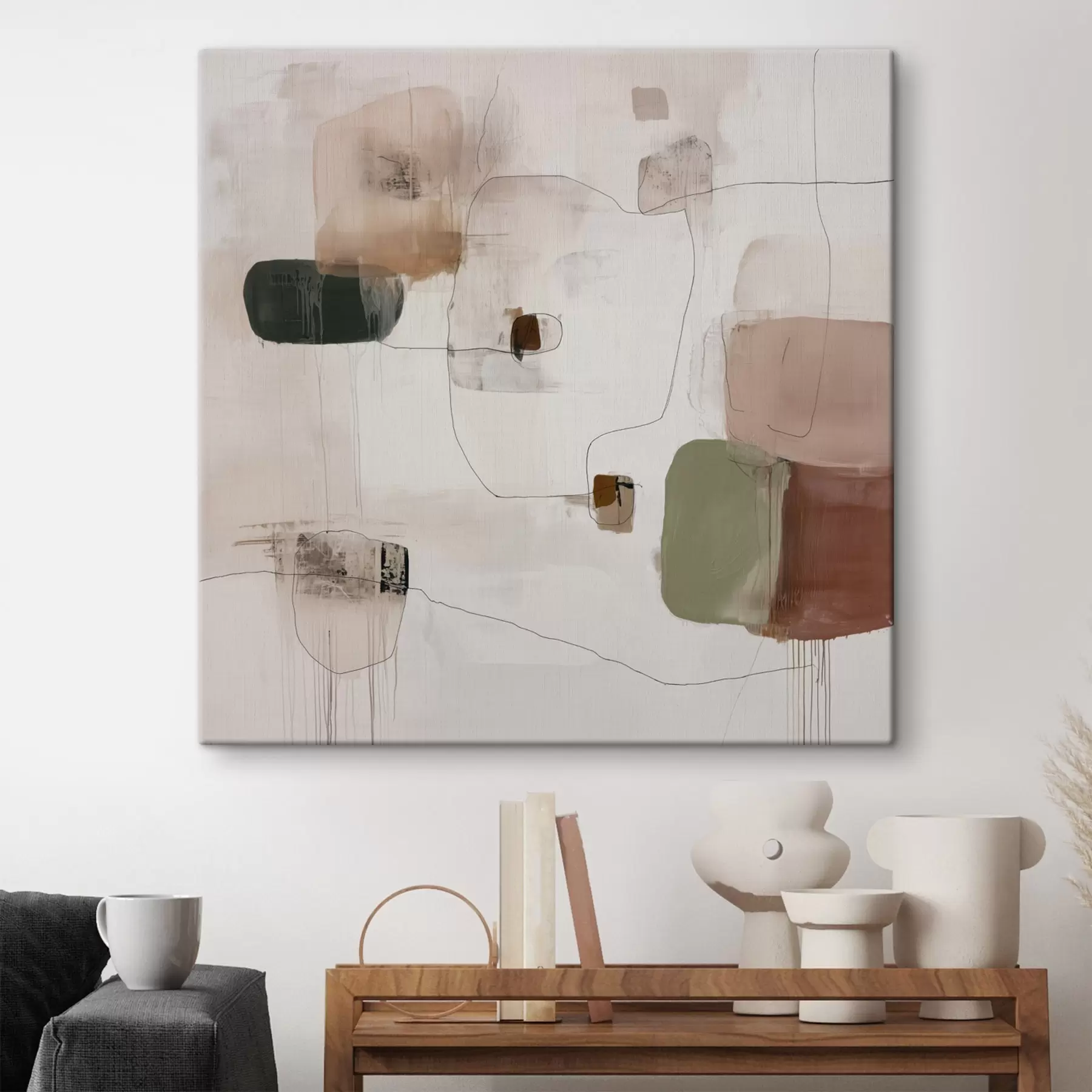 Obraz Abstrakcyjny minimalizm w ciepłych odcieniach s45860