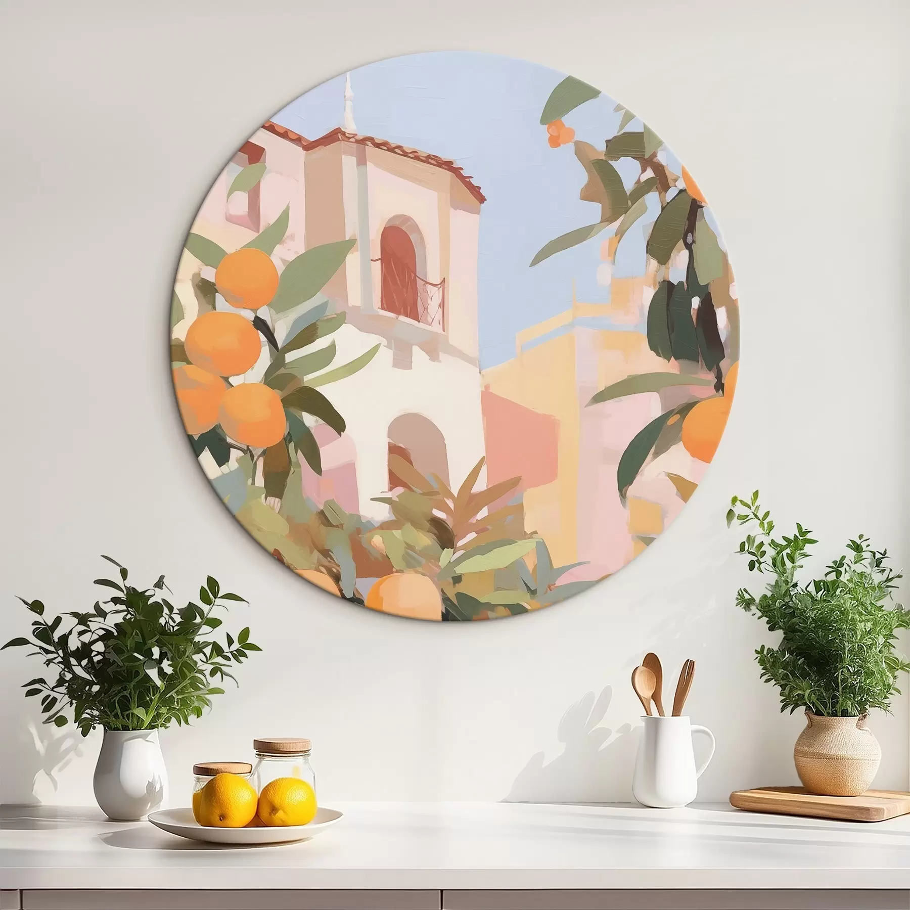 Obraz Pomarańcze na gałęzi przed domem r46060