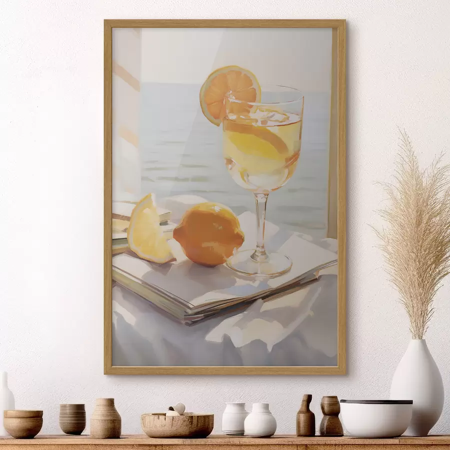 Fototapeta Koktajl w szklance przy oknie f46064