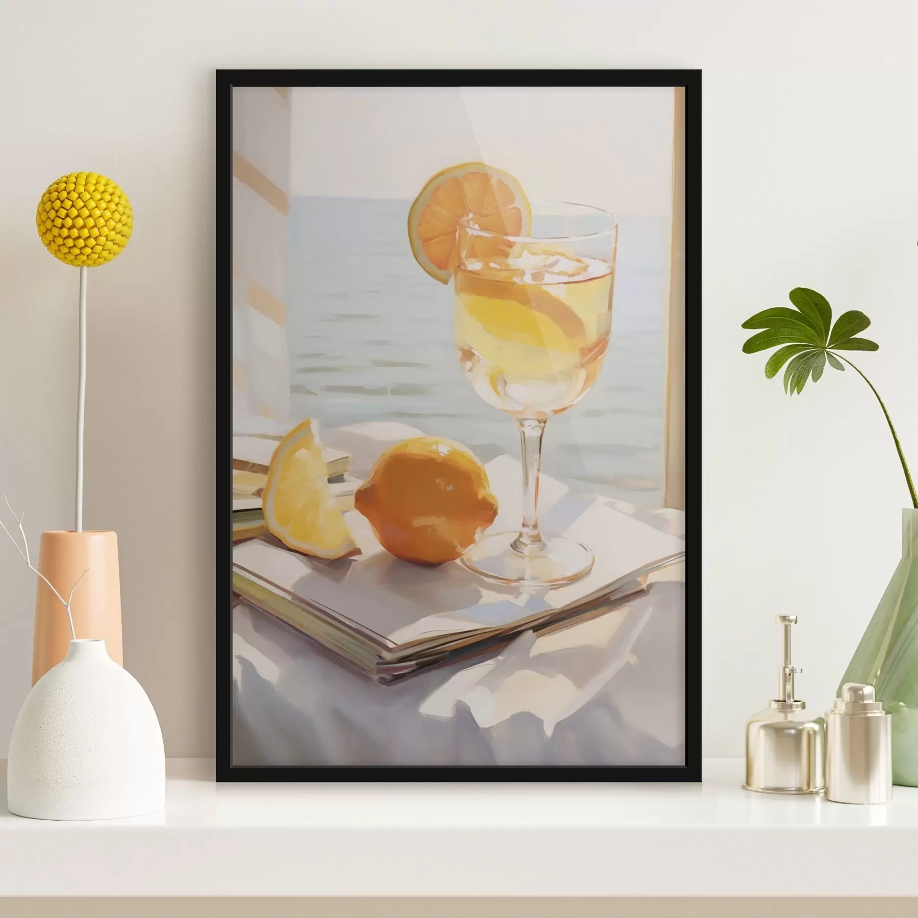 Fototapeta Koktajl w szklance przy oknie f46064