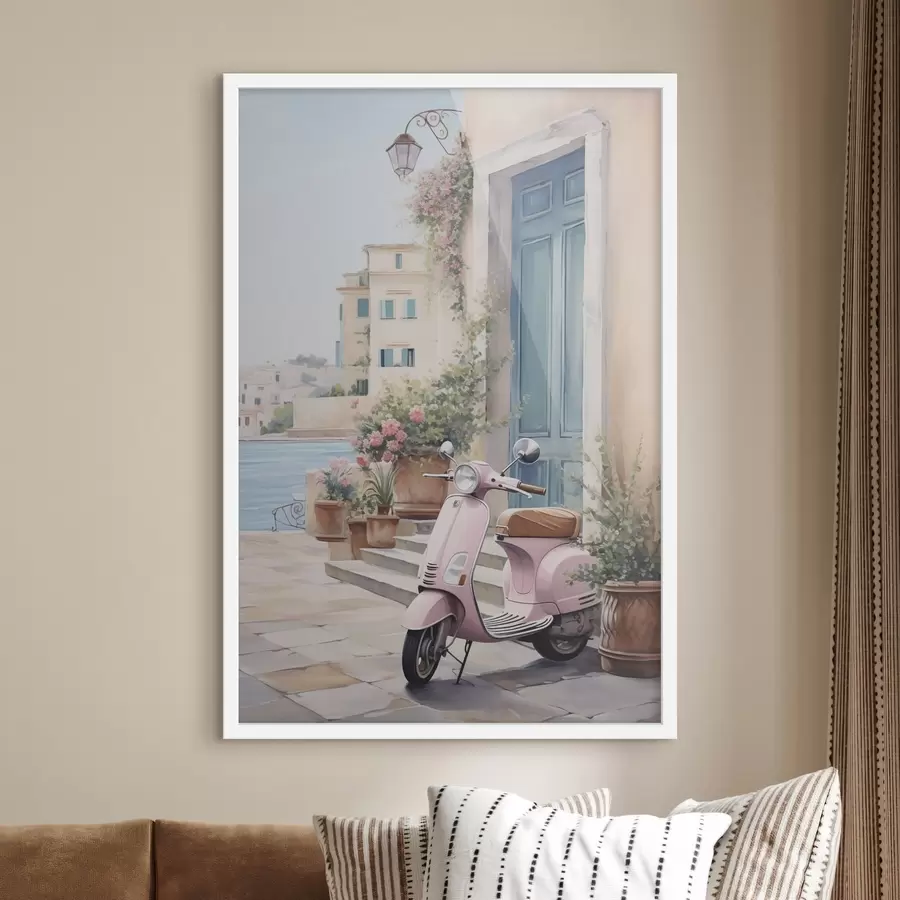 Fototapeta Skuter na tle domu f46065