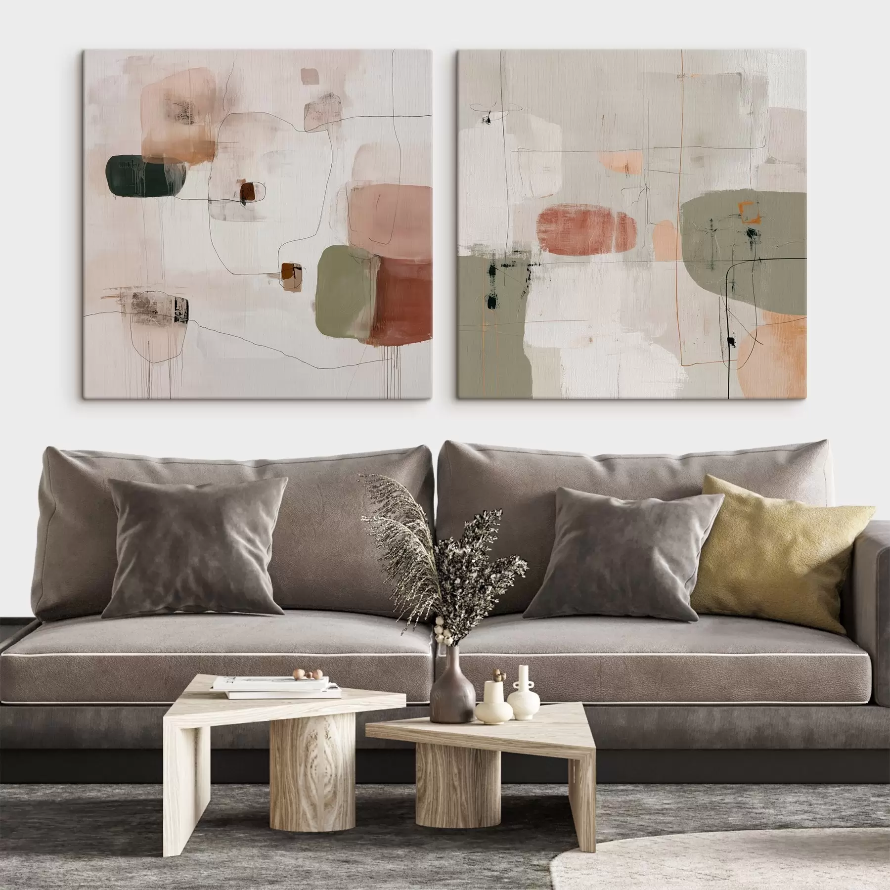 Obraz Kompozycja pastelowa w neutralnych odcieniach m00745