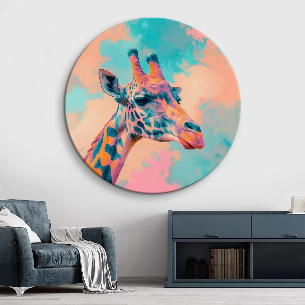 Okrągłe obrazy Żyrafa r46037