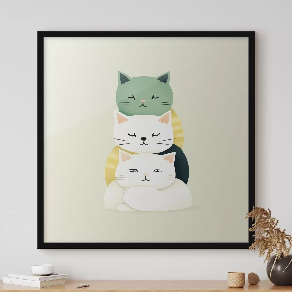 Plakat Kompozycja trzech kotów w stylu animacji f45734