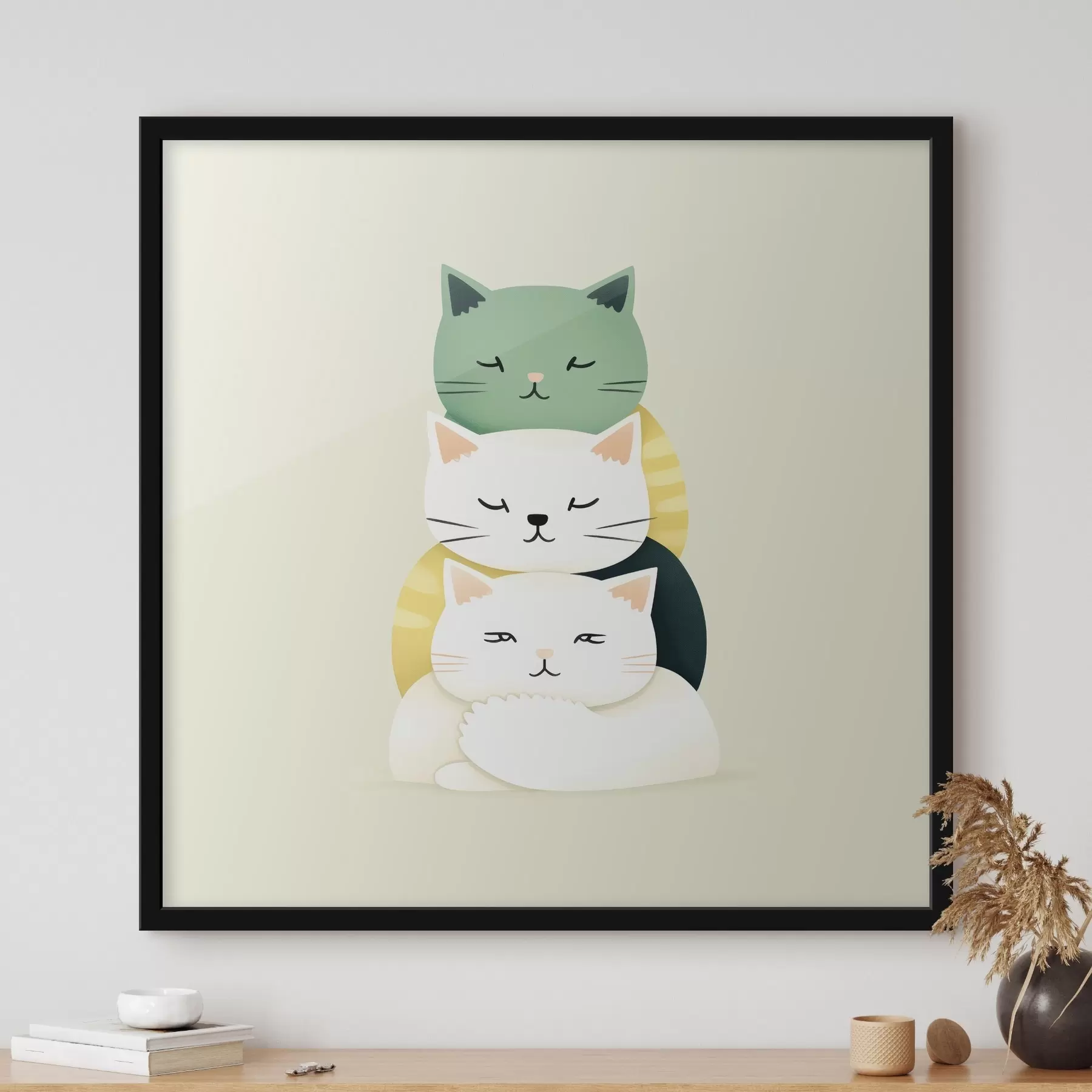 Fototapeta Kompozycja trzech kotów w stylu animacji f45734