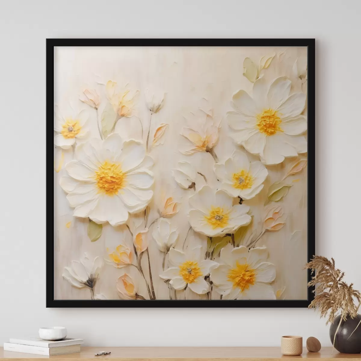 Plakat Kwiaty w pastelowych odcieniach w stylu malarstwa olejnego f45742