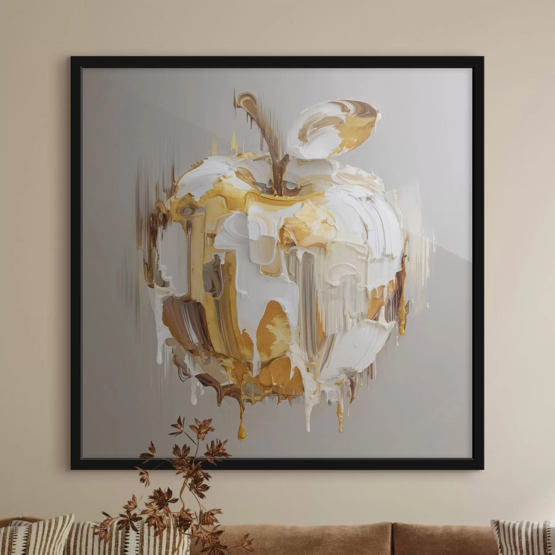 Fototapeta Jabłko z efektem stopionej farby f45862