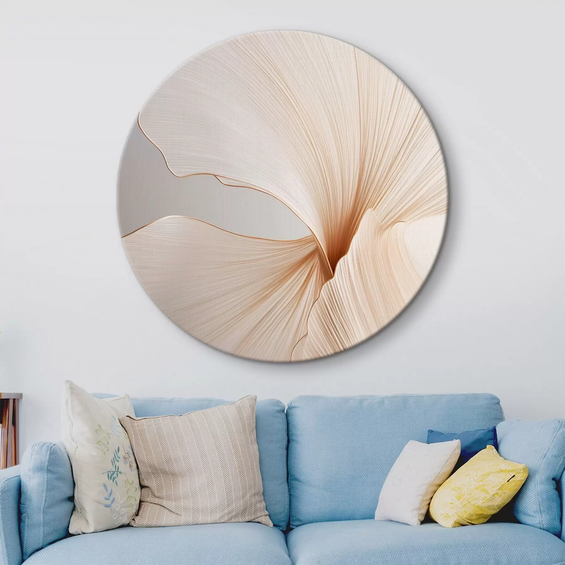 Obraz Abstrakcyjne kwiaty o cienkich, delikatnych płatkach w odcieniach bieli i beżu r45923