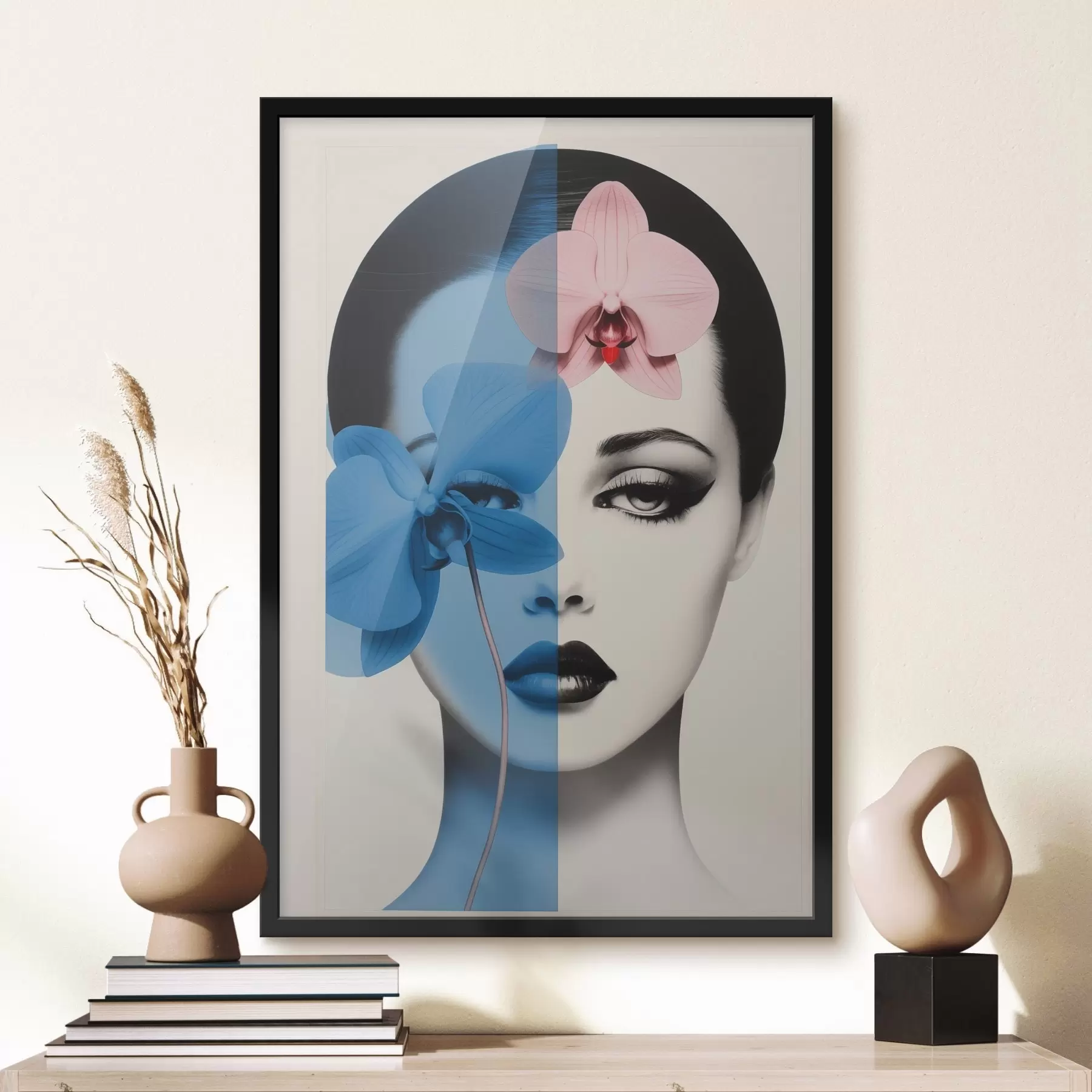 Fototapeta Abstrakcyjny portret kobiety z orchideami f45924