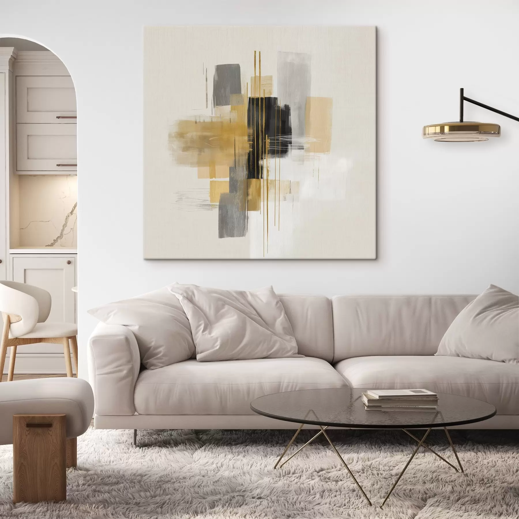 Obraz Pionowe przestrzenie w stylu abstrakcji graficznej s45850