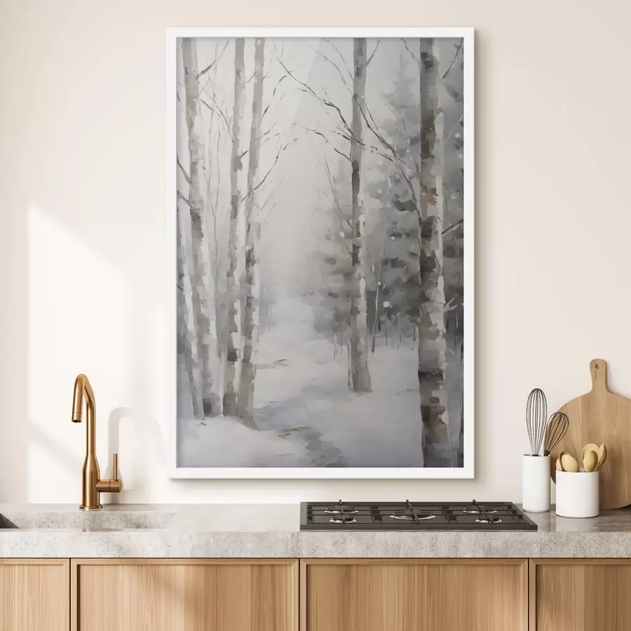 Fototapeta Brzozy w zimowym lesie f46129