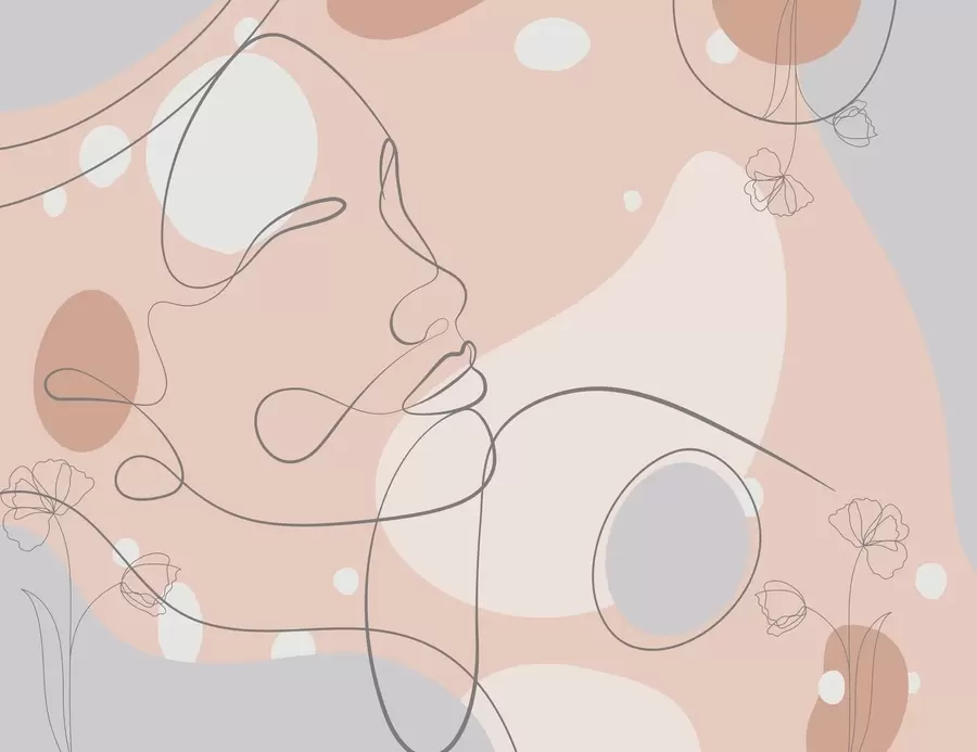 Fototapeta Abstrakcja z twarzą dziewczyny w04701