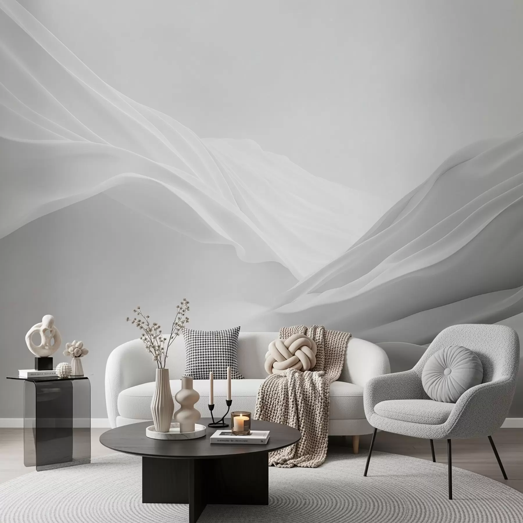 Fototapeta Szare szczyty górskie w formie abstrakcyjnej w09434