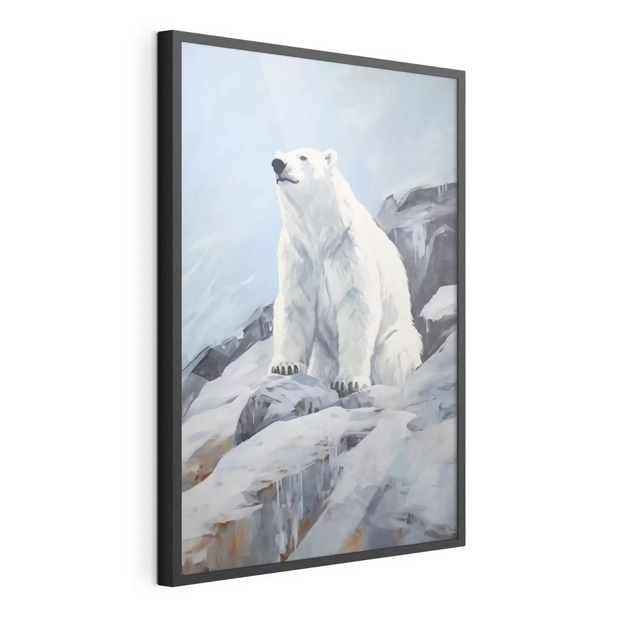 Plakat Niedźwiedź siedzi na kry lodowej f46199