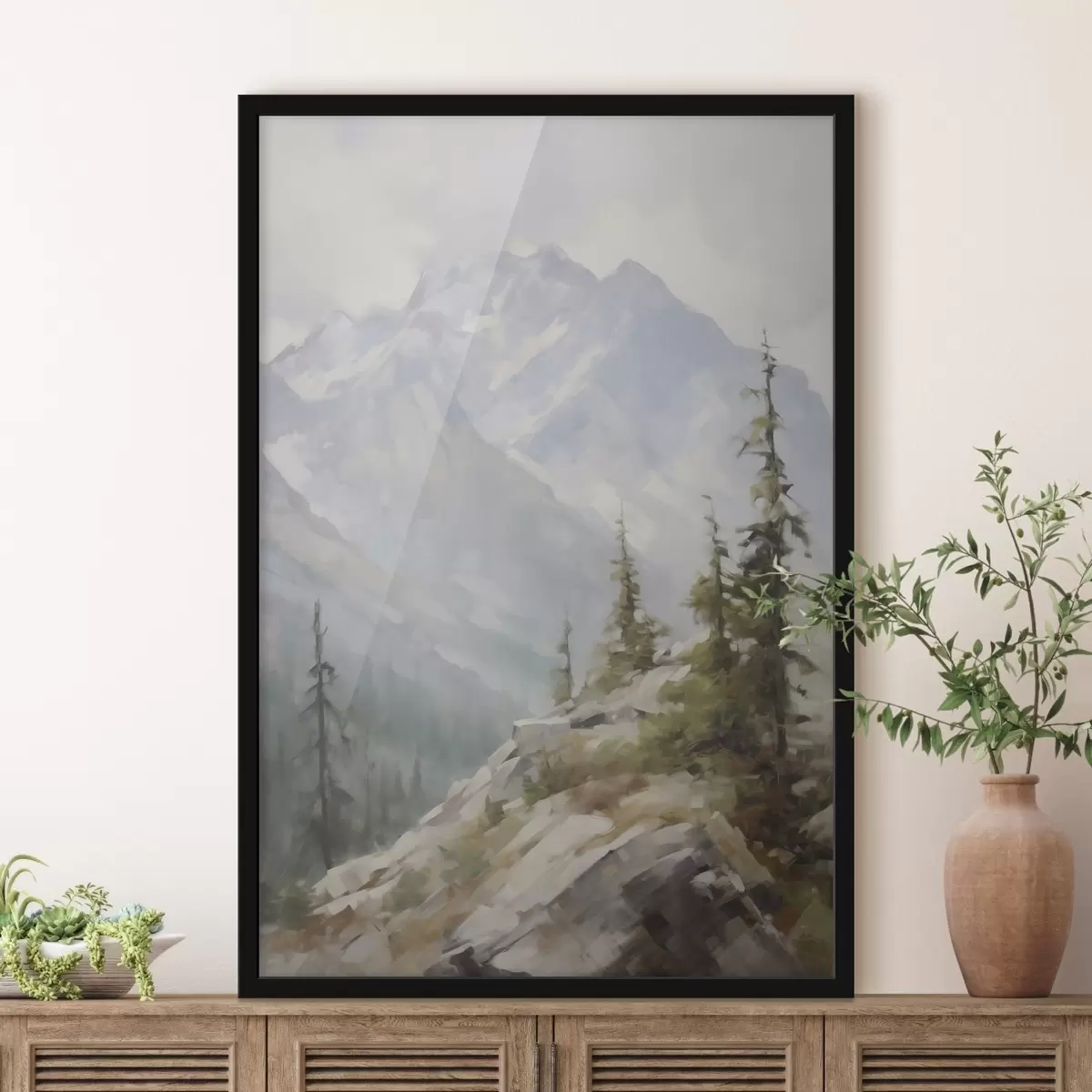 Plakat Świerki na tle gór f46202