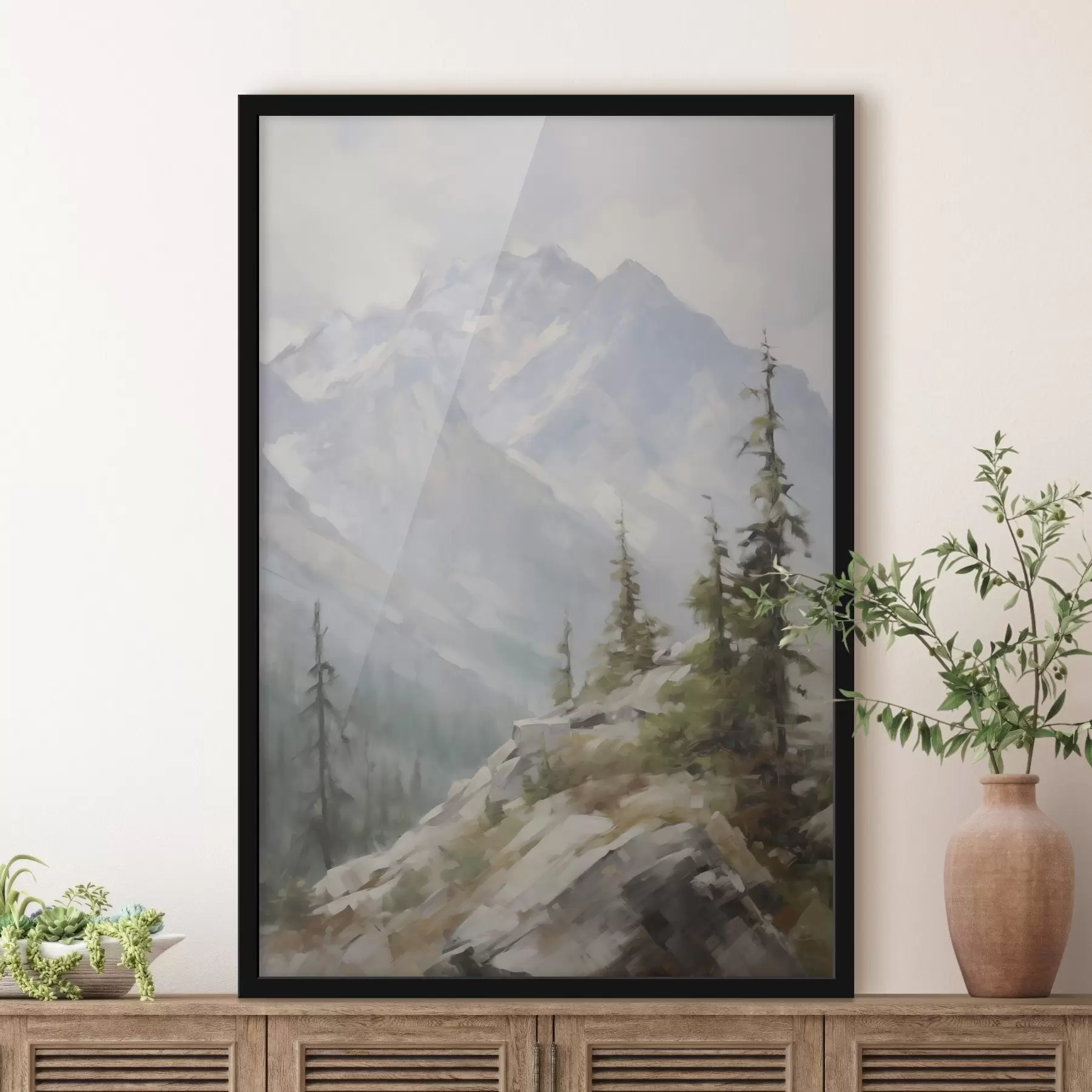 Fototapeta Świerki na tle gór f46202