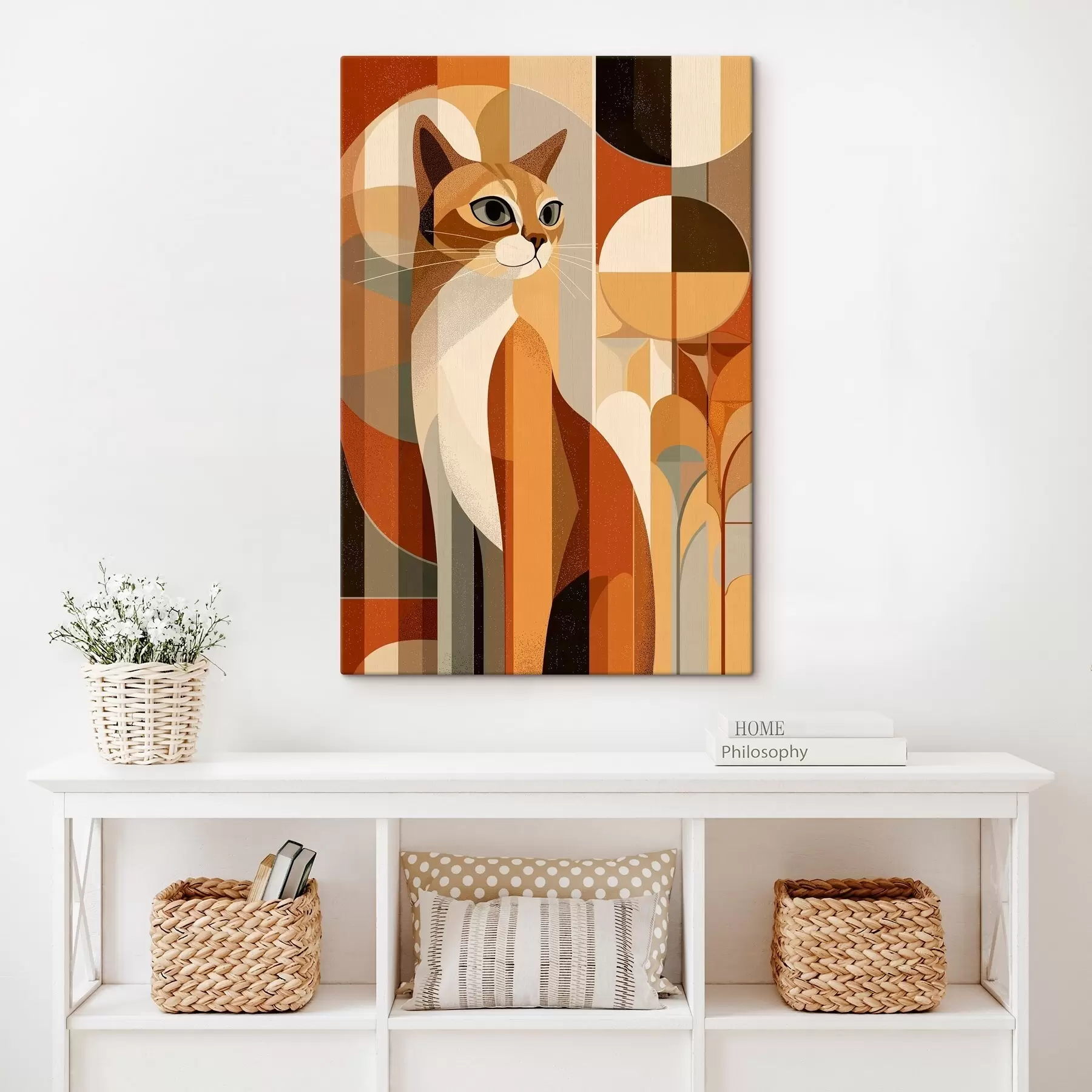 Obraz Geometryczny kot s46208