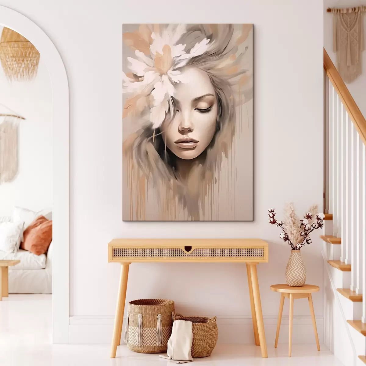 Obraz Portret kobiety z kwiatem s46218