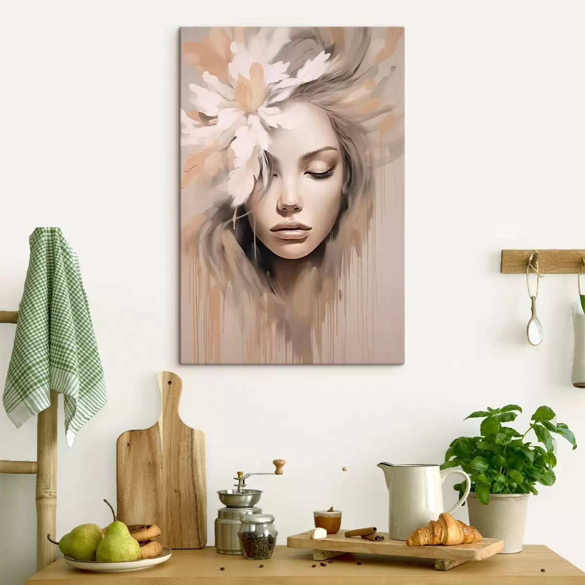 Obraz Portret kobiety z kwiatem s46218