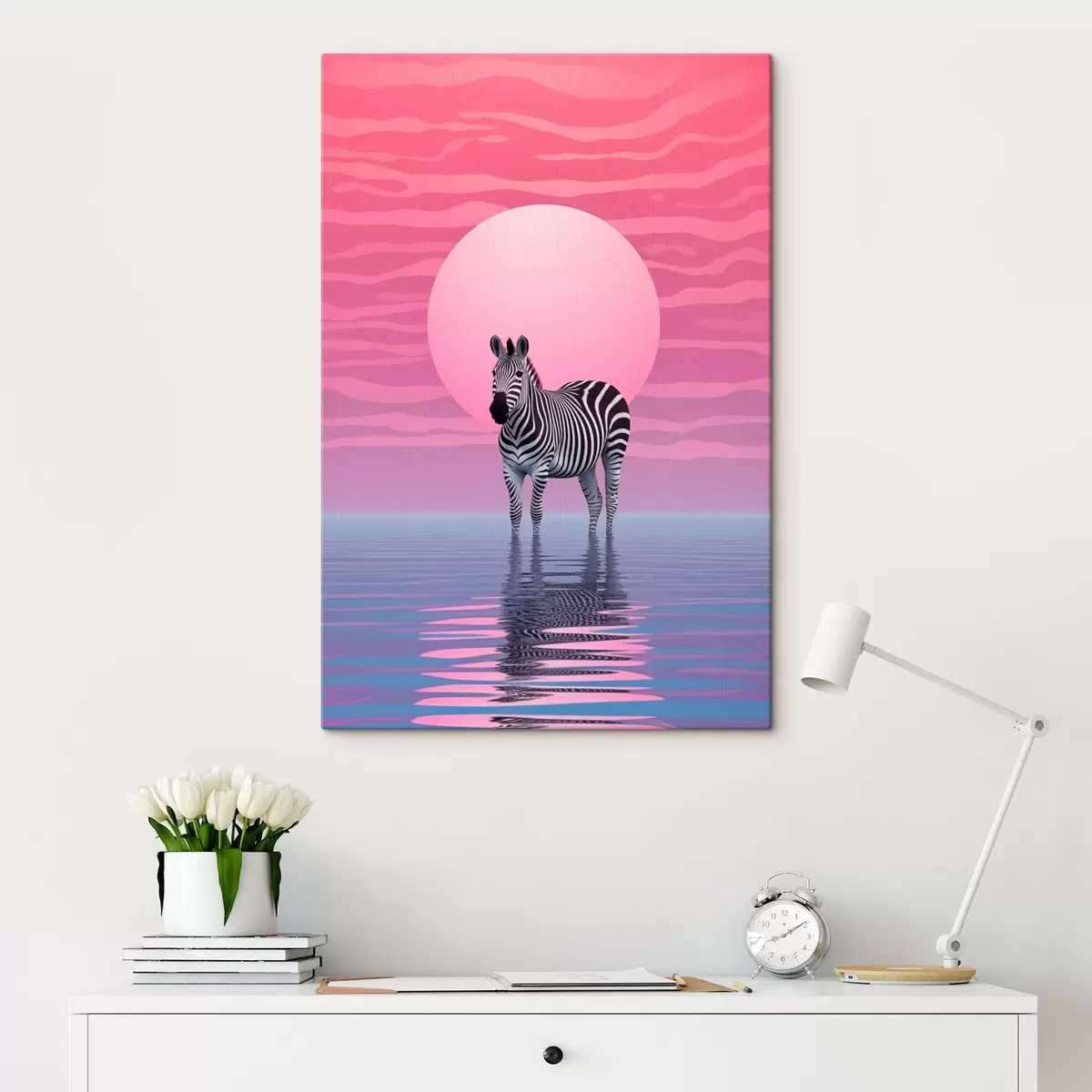 Obraz Zebra o zachodzie słońca s46230