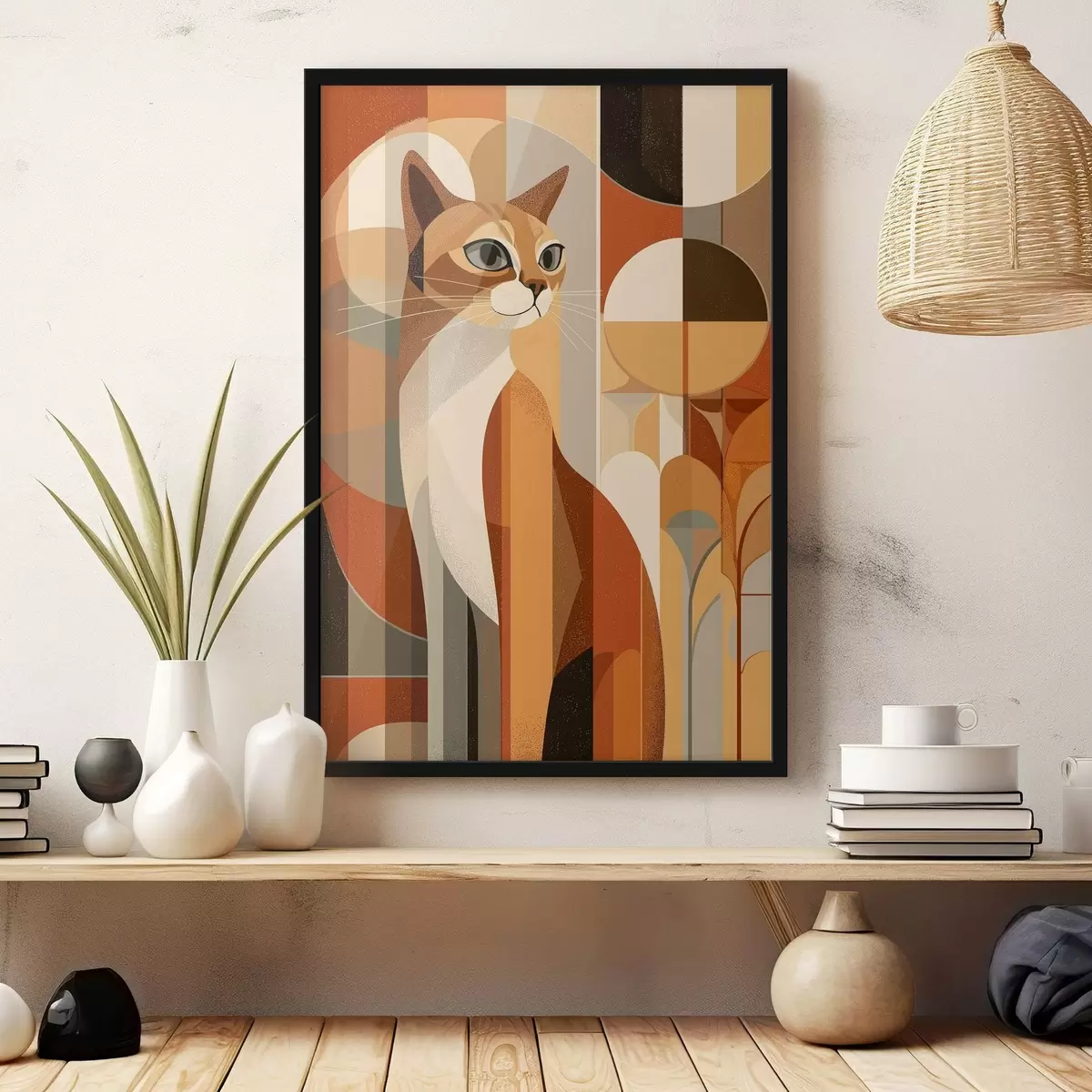 Plakat Geometryczny kot f46208