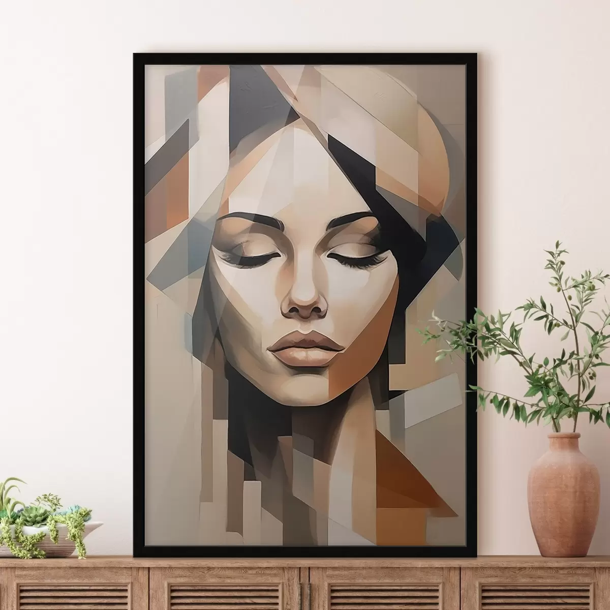 Plakat Geometryczny portret kobiety f46220