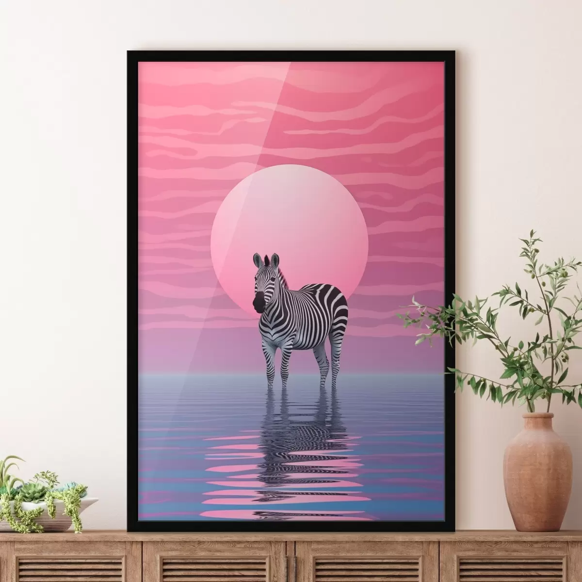 Plakat Zebra o zachodzie słońca f46230