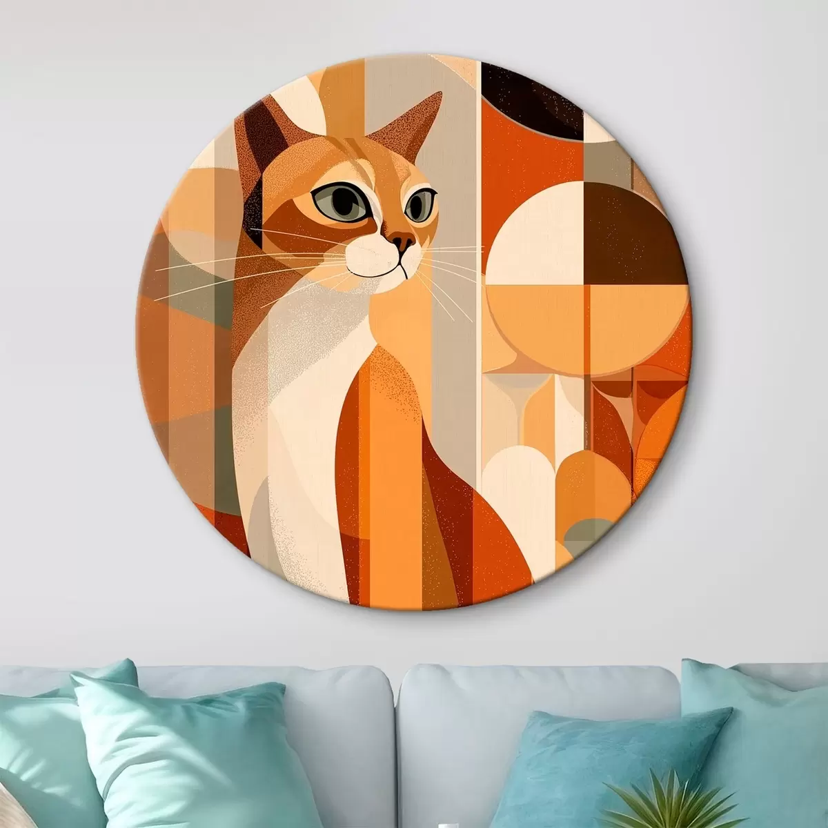 Okrągłe obrazy Geometryczny kot r46208