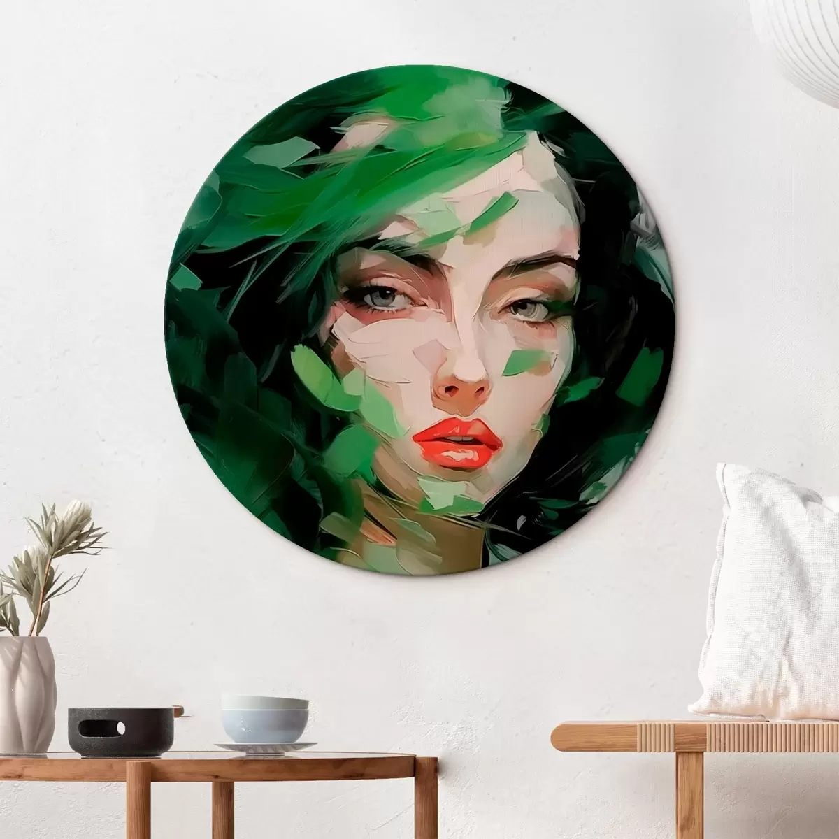 Okrągłe obrazy Abstrakcyjny portret kobiety r46224