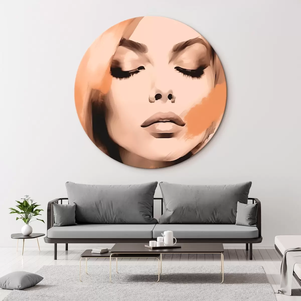 Okrągłe obrazy Portret kobiety r46247