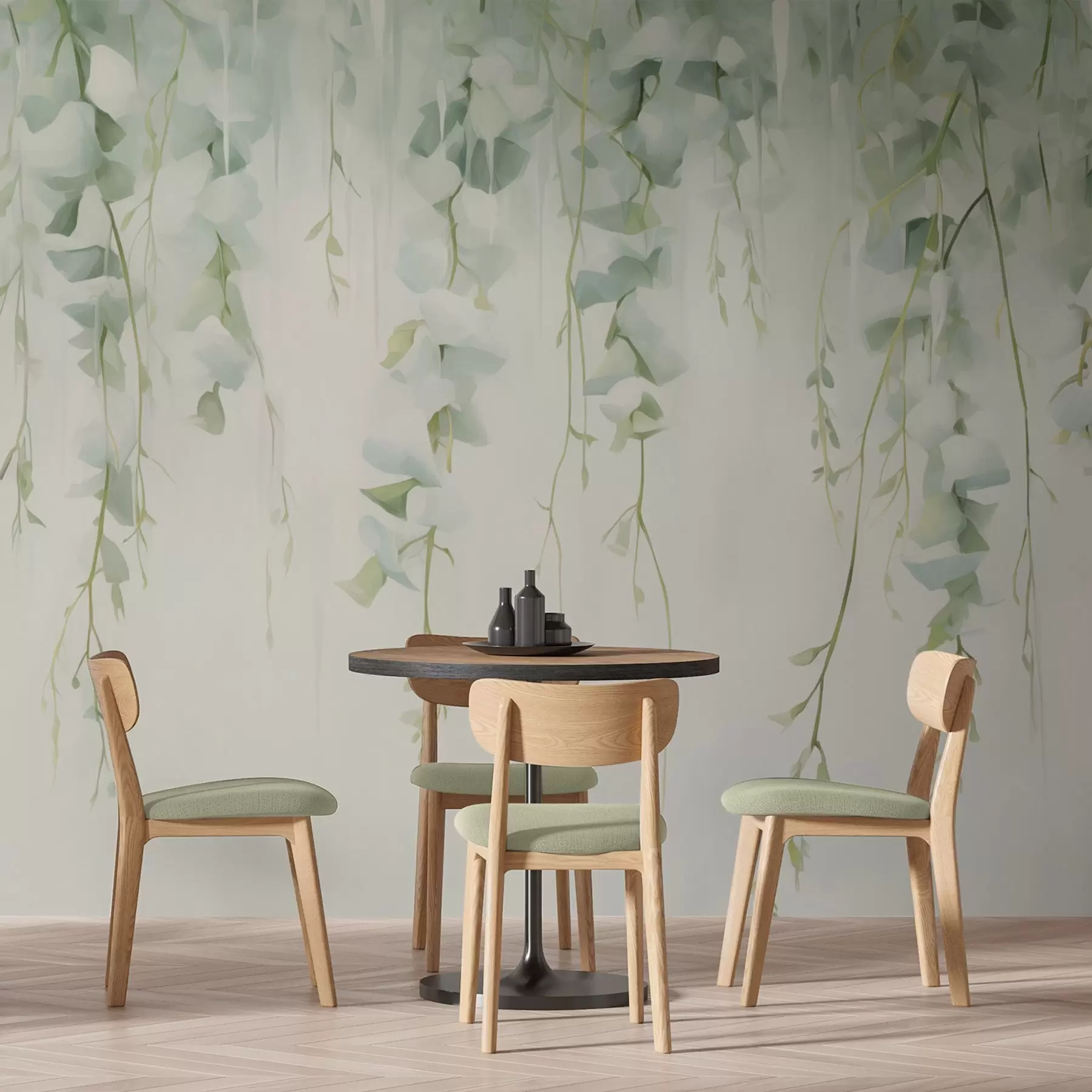 Fototapeta Wiszące gałęzie z liśćmi w04722