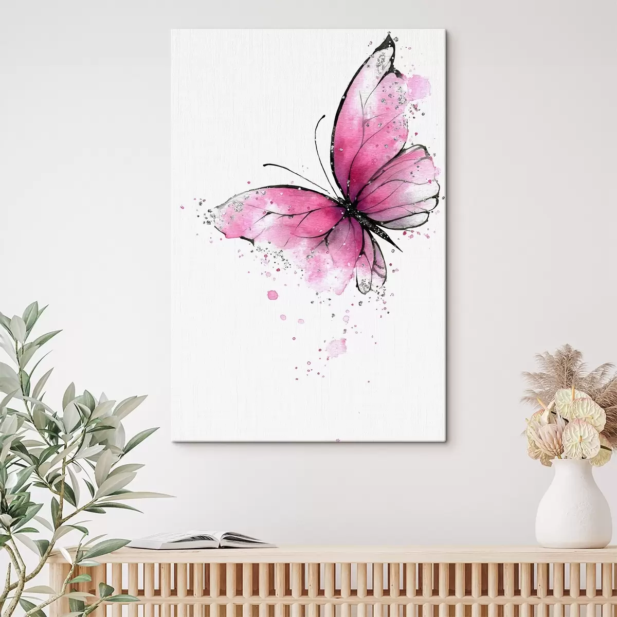 Obraz Różowy motyl s46076