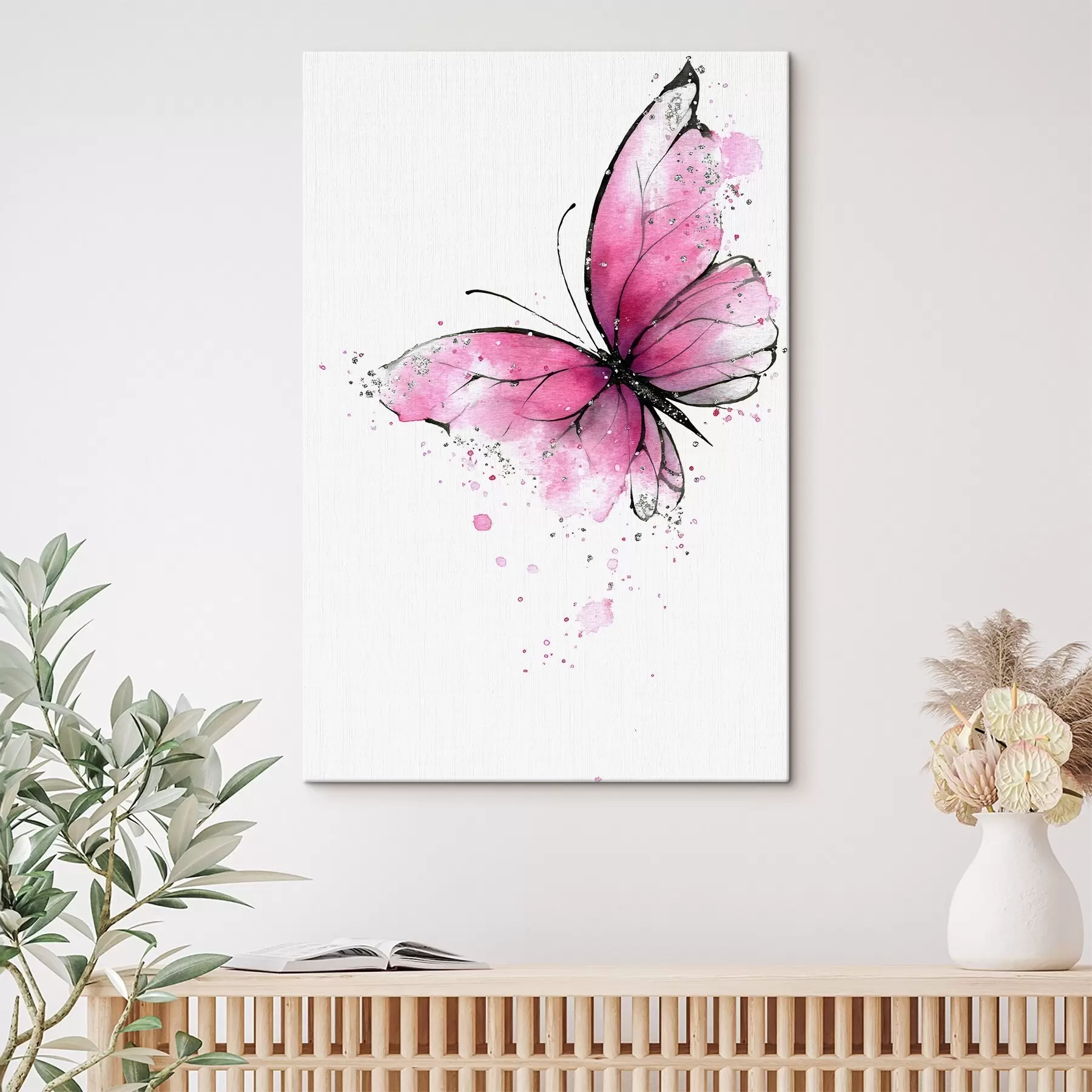 Obraz Różowy motyl s46076