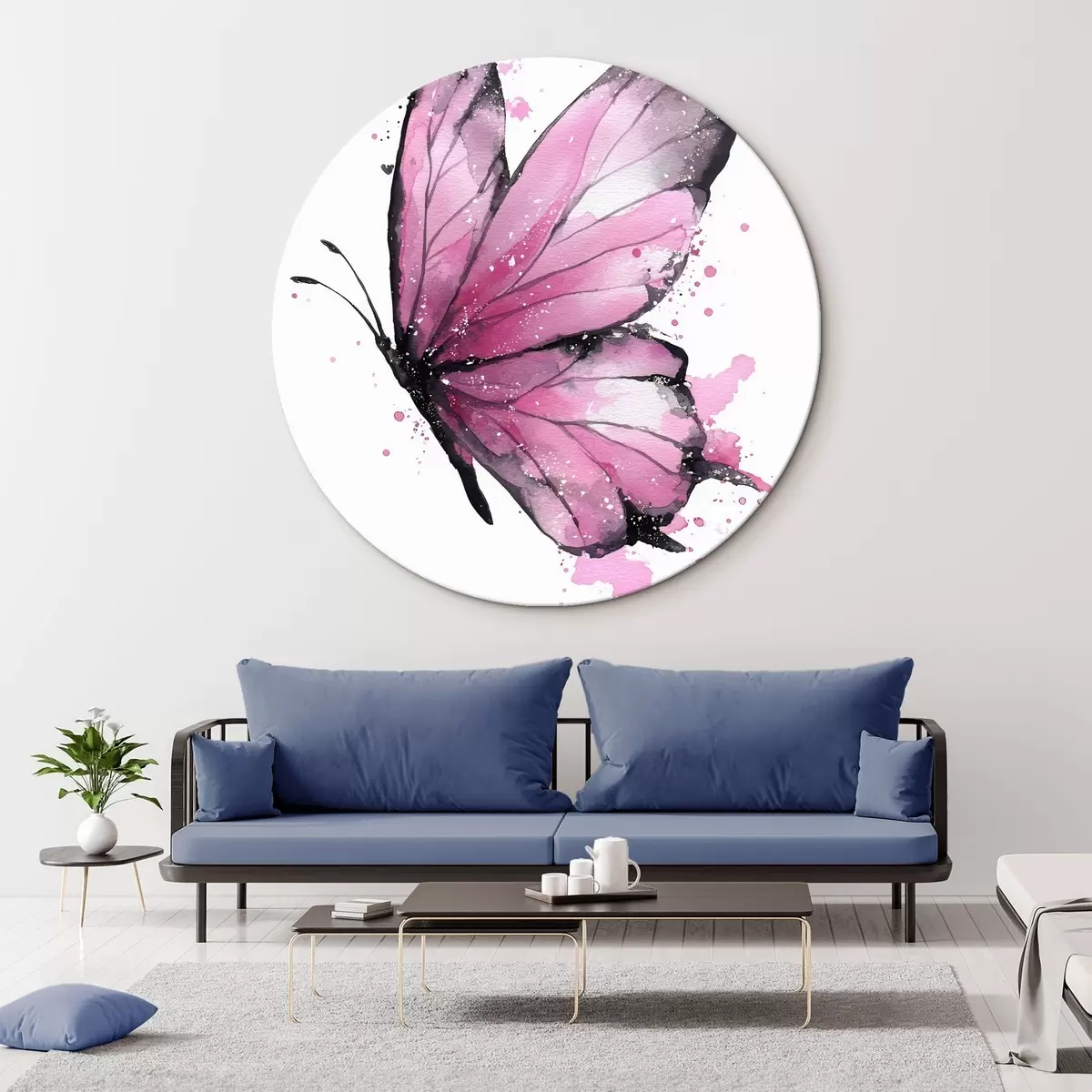 Okrągłe obrazy Motyl r46075