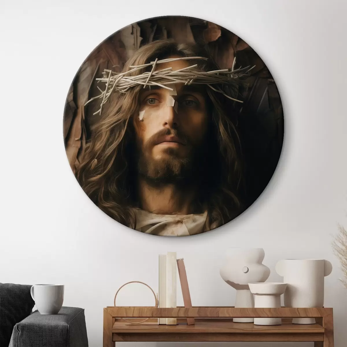 Okrągłe obrazy Portret Jezusa r46078