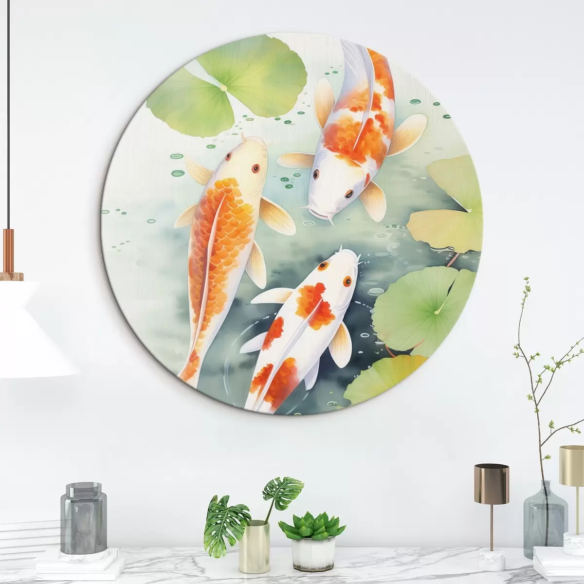 Okrągłe obrazy Trzy ryby r46085