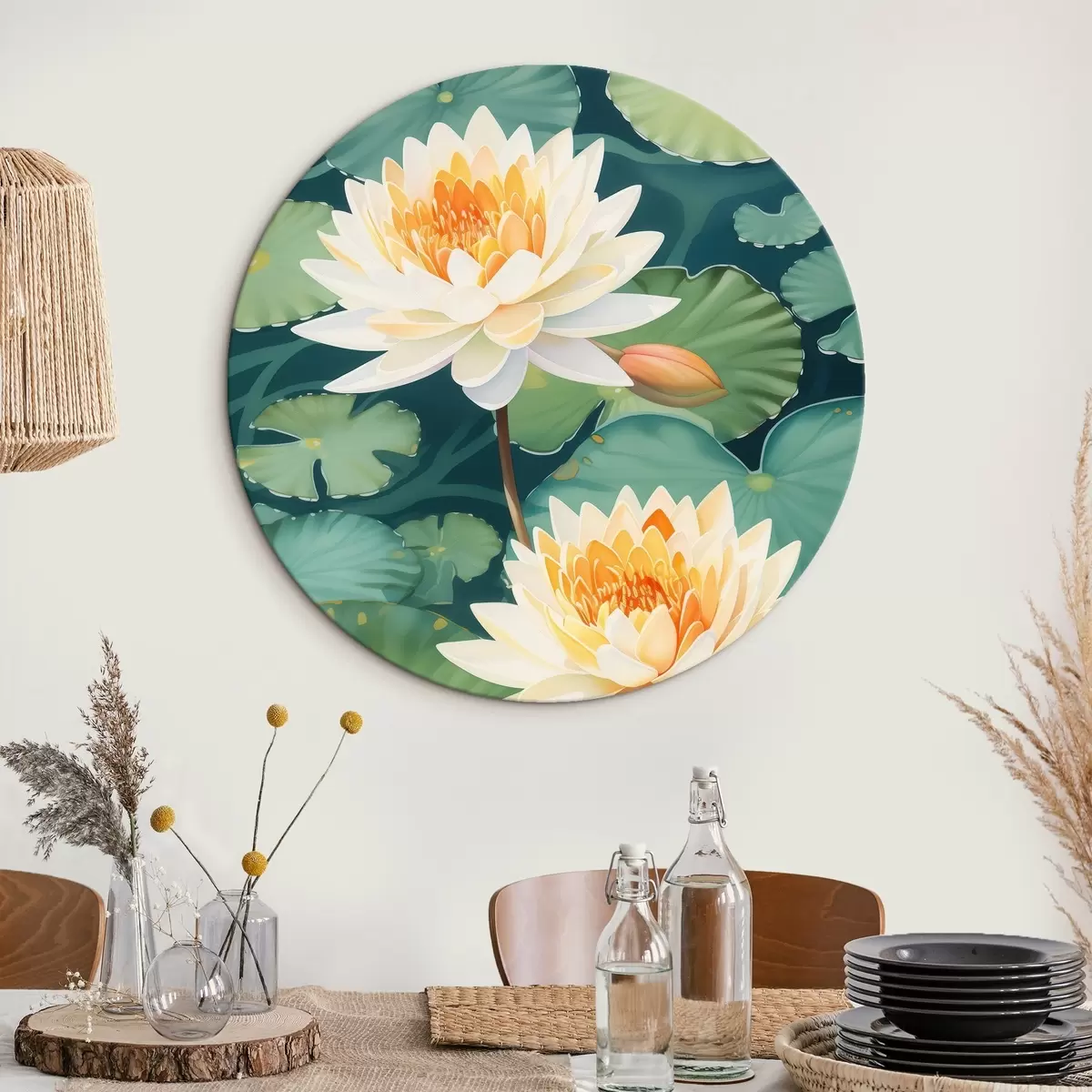 Okrągłe obrazy Duży lotos r46088