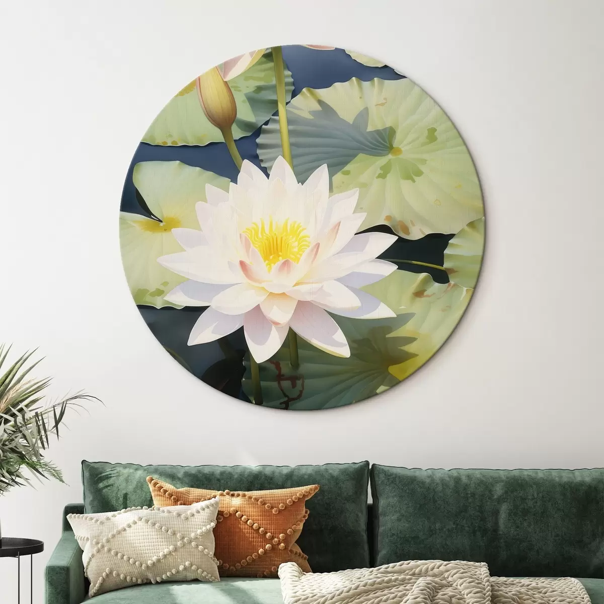 Okrągłe obrazy Luksusowe kwiaty lotosu r46089