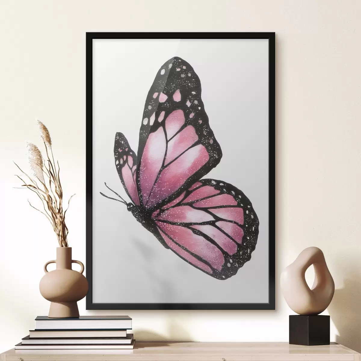 Plakat Luksusowy motyl, imitacja akwareli f46074