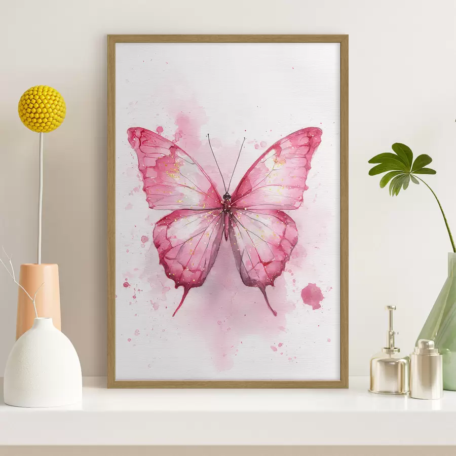 Fototapeta Delikatny motyl na akwarelowym tle f46077